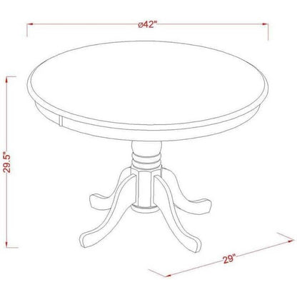 Antique Round Dining Table Made Of Sturdy Wood, Round Table Top With Clean Finish, Ideal