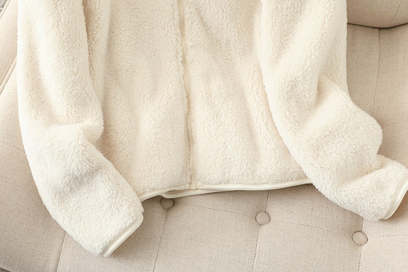 Women's Fleece Coat Winter Warm Thicken Jacket Two-Sided Wear Double-Sided Velvet Coral Fleece Coats Polar Fleece Jackets