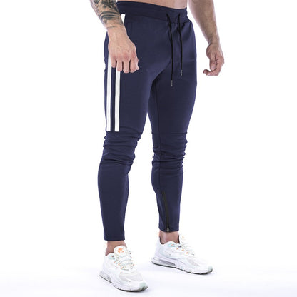 Gym Skinny Jogger Pants Men Running Sweatpants Fitness Bodybuilding Sports Pants Zip pocket Male Cotton Jogging Trousers men