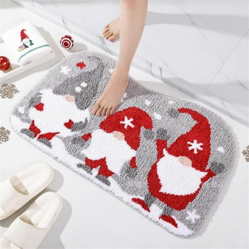 Christmas Mats Imitation Cashmere Carpet Bathroom Room Living Room Absorbent Non Slip Floor Mat Carpet Door Mat Home Party Decor
