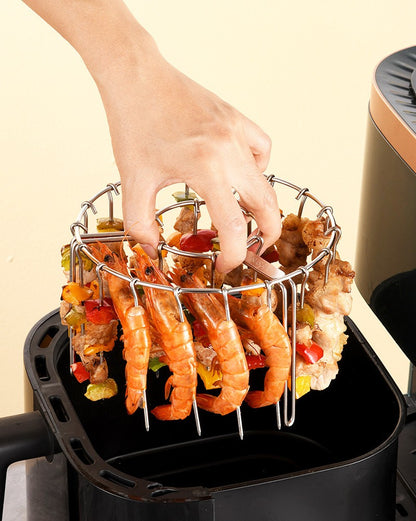 12/24/48 Skewers  Air Fryer Stainless Steel Grill Vertical Skewer Hanging Oven Kebab Rack Kebab Holder Kitchen Gadgets Grill
