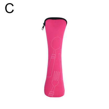 Tableware Bag Box Cutlery Storage Bag Portable Travel Fork Spoon Knife Dinnerware Packaging Pouch Storage Case with Zipper