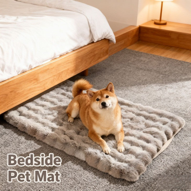 Tapete para Animais de Estimação Quente e Antiderrapante para Cachorros, Cama de Pelúcia de Cor Sólida para Todas as Estações