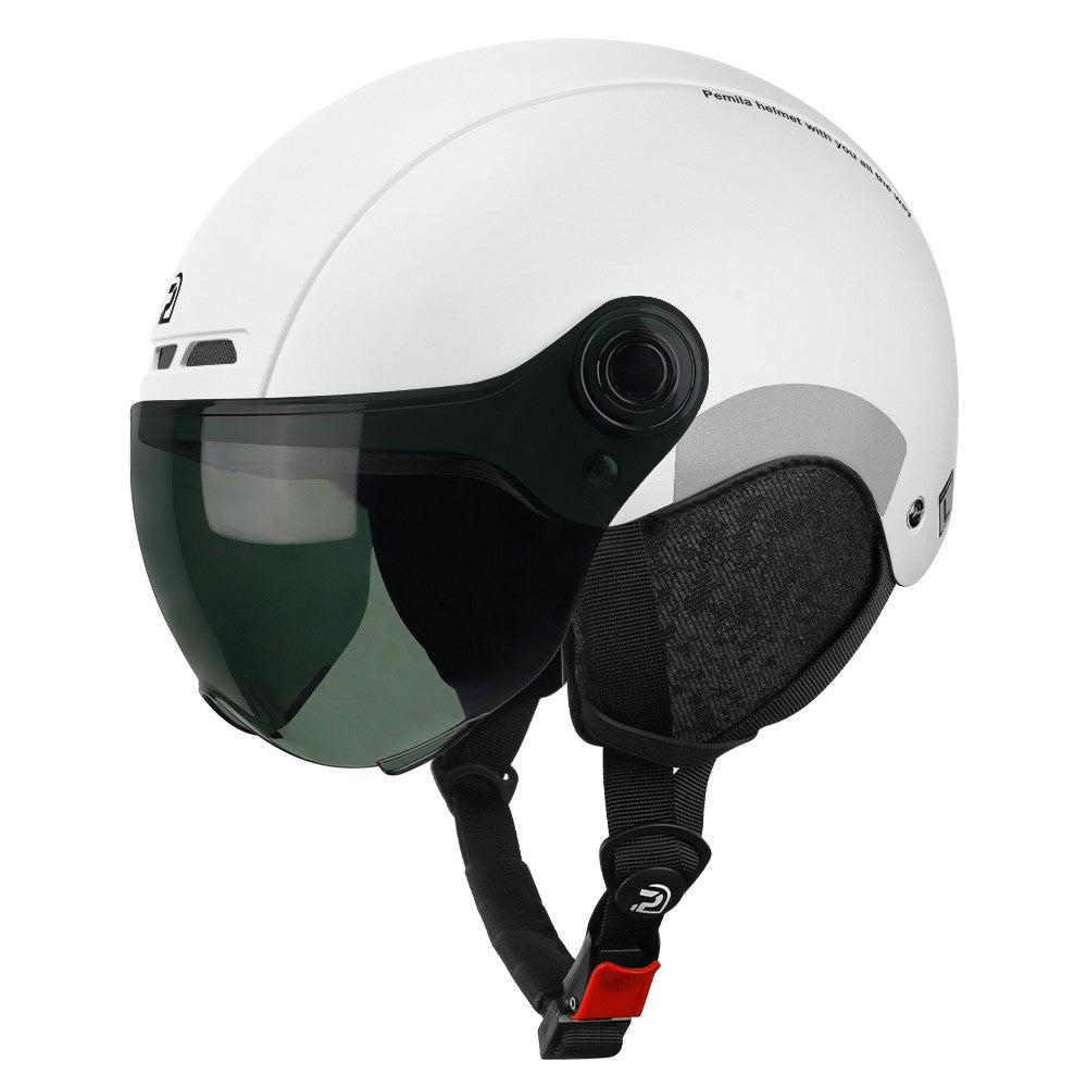 Capacete de Ciclismo PEMILA Com Lente de Óculos Proteção de Orelha Adesivo Refletivo Capacete de Bicicleta MTB Bicicleta de Estrada E-Bike Capacete de Bicicleta Para Adultos