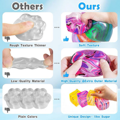 Soft Slow Rebound Stress Cube Color Swirl Rotating Sensory Squeeze Toy Anxiety Relief Fidget Toy Classroom Prize for Kids Adults