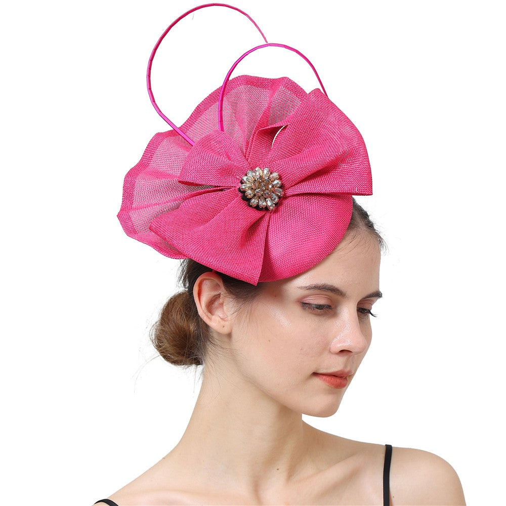 Nice Flower Fascinator Hats Fashion Bow Party Chapeau Cap Bride Women Wedding Chic Headwear With Hair Band Gril Hair Accessories