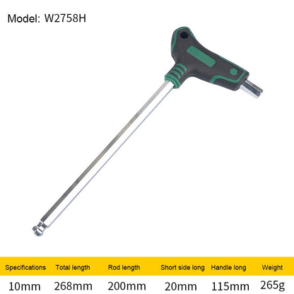 WYNN'S T-Handle Allen Wrench Metric Long Arm Ball/Flat End Hex Key Wrench 1.5-12mm Home Auto Bike Repair Hand Tool Screwdriver
