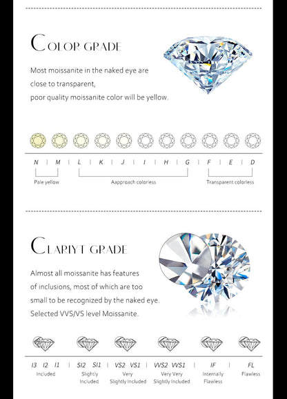 Colar de Moissanita com Diamante 6,5mm 1CT para Mulher Pingente Prata 925 Colar Feminino Correntes Festa Noiva Joias Finas