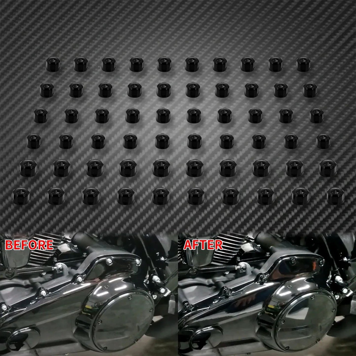 Parafusos Do Motor Da Motocicleta 60 Peças Tampa Protetora Preto/Cromado Para Harley Softail 18-21 Touring Road Electra Glide 17-2021