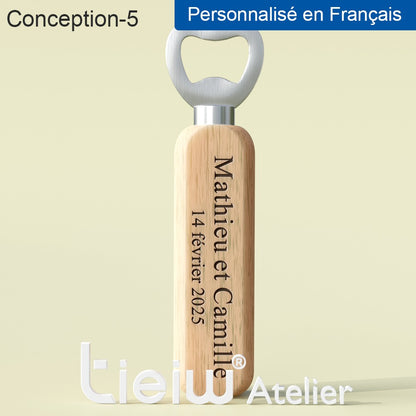 12PCS Custom Wedding Gift Bottle Opener Wedding Favors for Guests Personalized Wooden Opener as Gift for Wedding Decoration