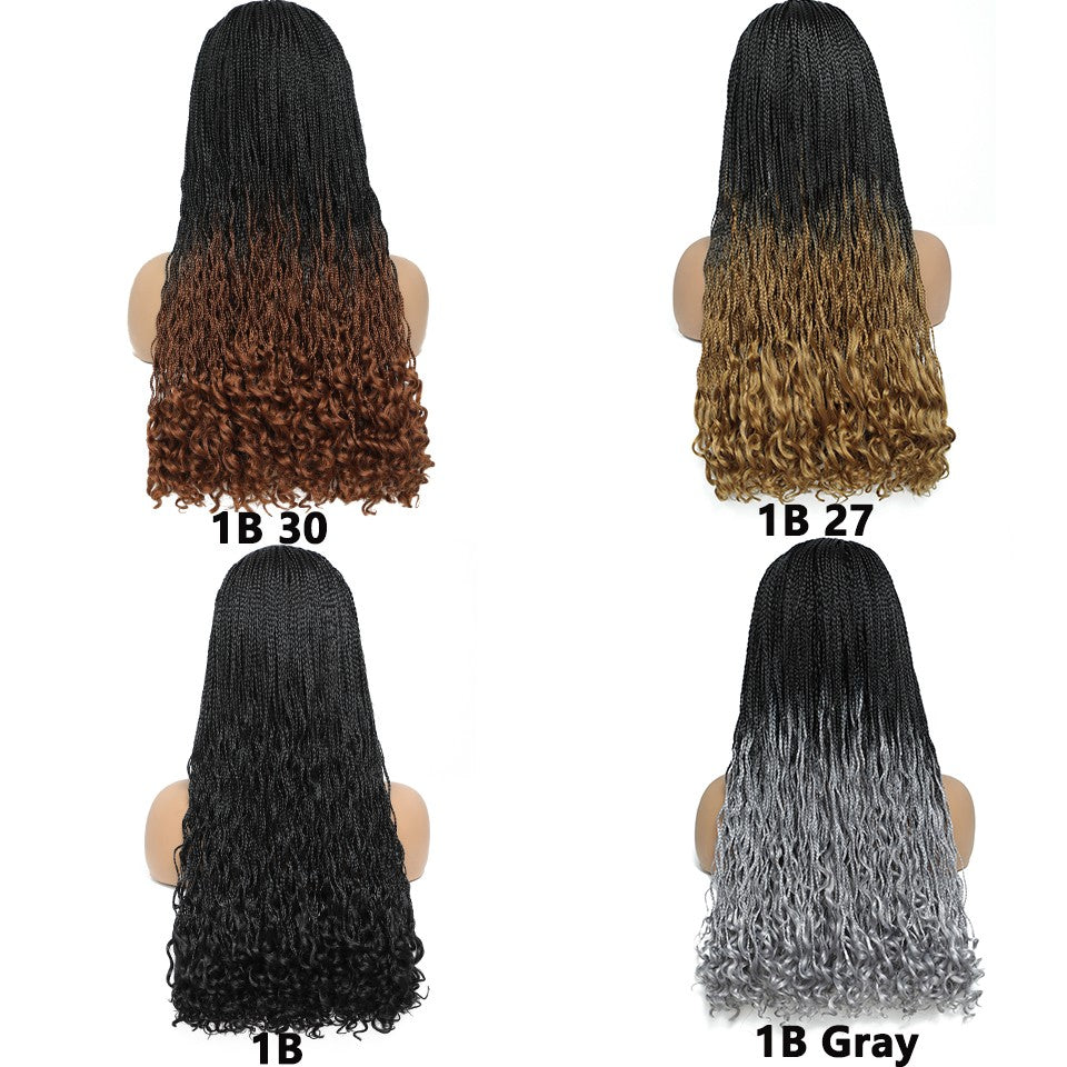 Donghou Wig Headband Box Braid Wig Ombre Braided Head Band Wig Goddess Box Braid Synthetic Headband Wig Perruque Avec Bandeau