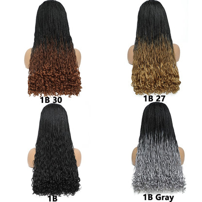 Donghou Wig Headband Box Braid Wig Ombre Braided Head Band Wig Goddess Box Braid Synthetic Headband Wig Perruque Avec Bandeau