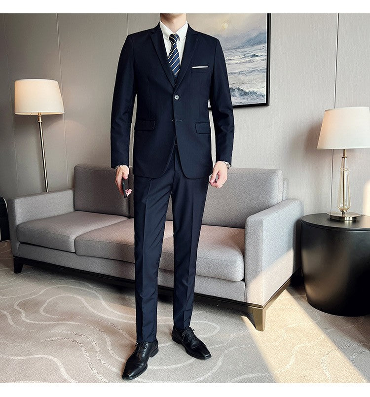 Men's High-Quality 3-Piece Business Casual Wedding Suit Vest Trousers Set Handsome Fashion Banquet Clothing S-6XL