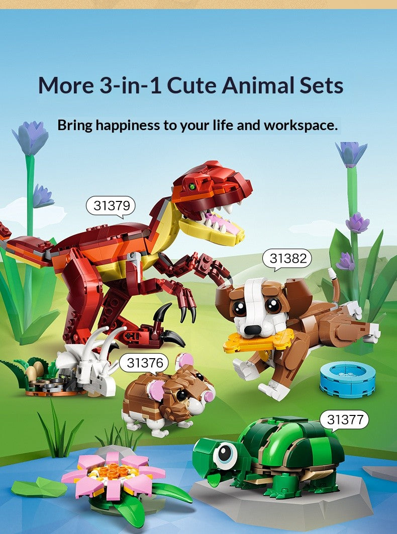 Série Lego Bloco Criativo Multifuncional 31376 Hamster Fofo Quebra-Cabeça de Blocos de Montar para Meninos e Meninas Presente de Brinquedo