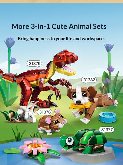 Série Lego Bloco Criativo Multifuncional 31376 Hamster Fofo Quebra-Cabeça de Blocos de Montar para Meninos e Meninas Presente de Brinquedo