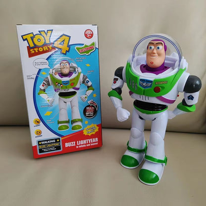?Novo? Em estoque Toy Story Buzz Lightyear Robô Elétrico que Anda Boneco de Ação Modelo Pixar Brinquedo Adequado para Presente de Aniversário Infantil