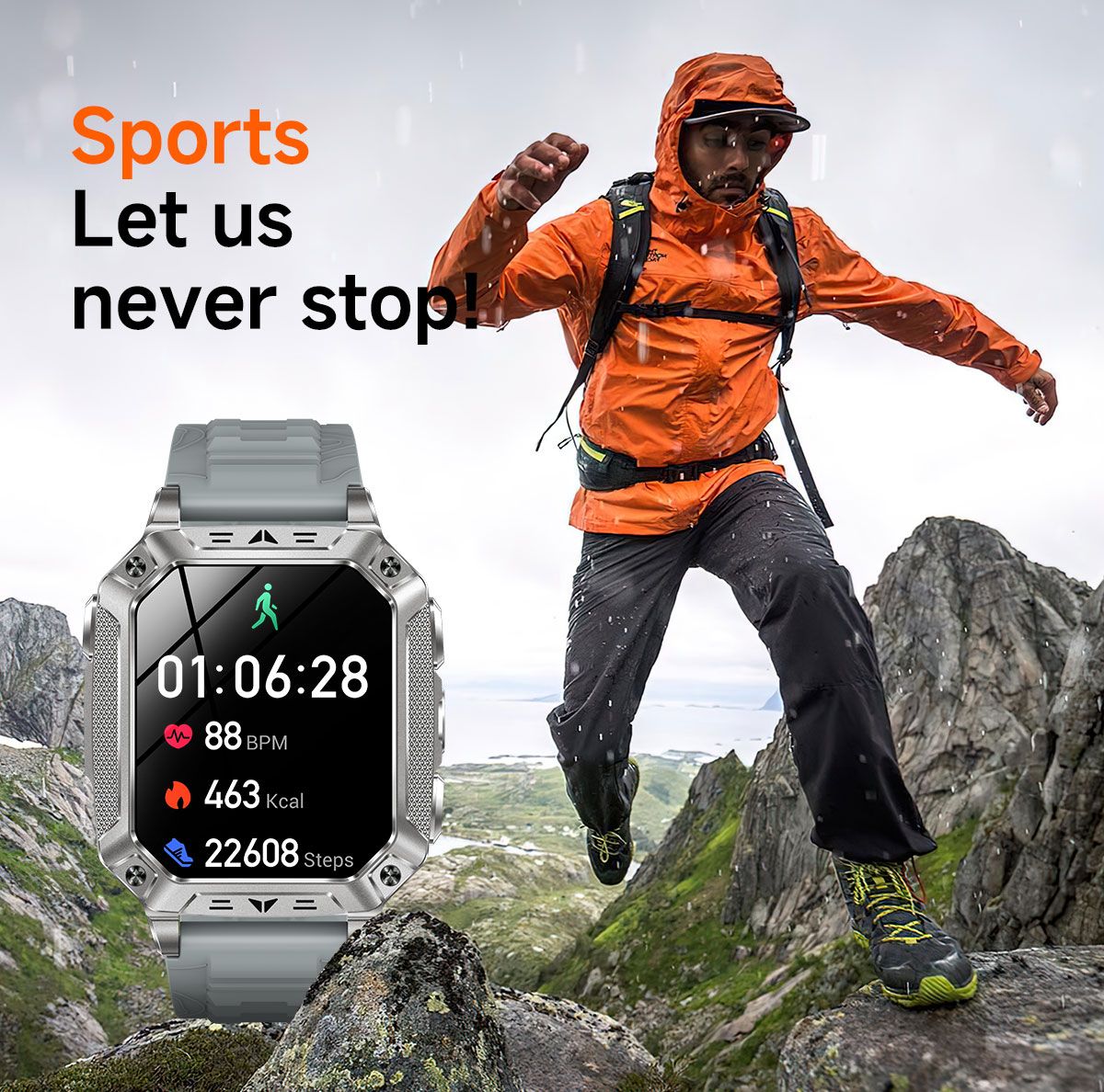 2026 Novo 1400mAh Bateria Grande Militar Ao Ar Livre 2.01 polegadas Smartwatch Masculino 10ATM À Prova D'água Chamada Bluetooth Relógio Inteligente Esportivo
