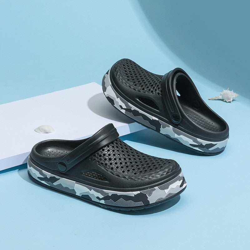 New Men's Sandals Driver Shoes EVA Light Slippers Unisex Colorful Camouflage Decoration Summer Beach Shoes Zapatos Hombre