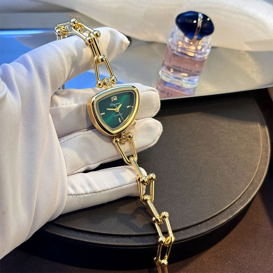 Ladies' Fashionable Trendy U-Shaped Quartz Watch with New Polygonal Alloy Case Must-Have Accessory for Trendy Outfits