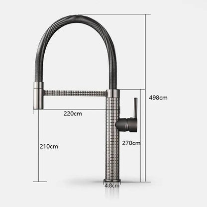 Gold Brass Faucet For Kitchen Sink Rotatable Drop Down Spring Hot And Cold Water Mixers Tap Accessories