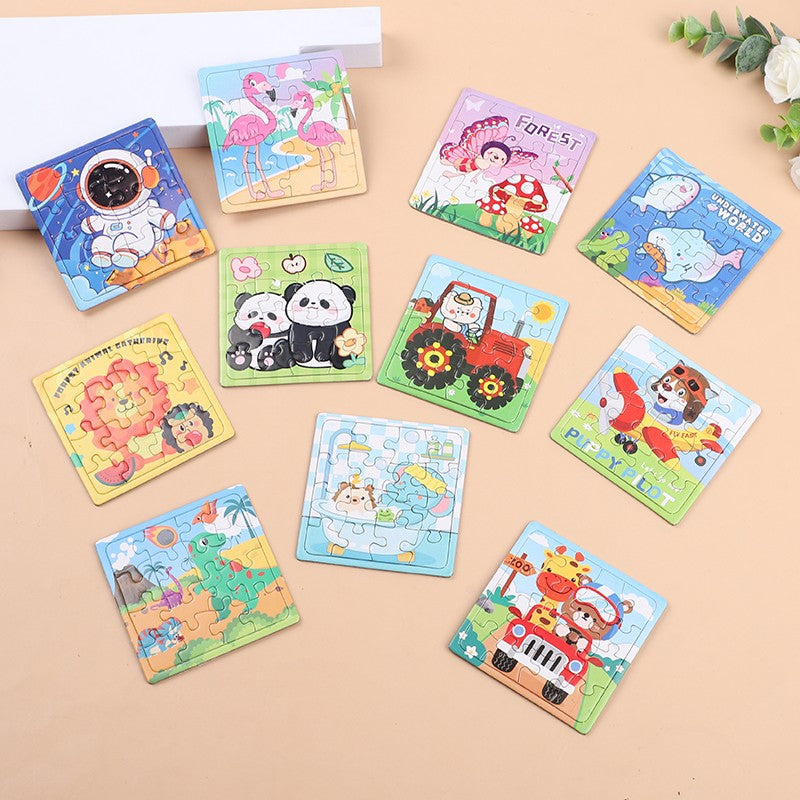 10/15/20/30/50pcs Mini Cartoon Animal Paper Jigsaw Puzzles Gifts Birthday Christmas New Year Party Rewards Pinata Fillers Random
