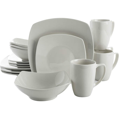 Gibson Home Zen Buffetware 39 Piece Dinnerware Set , White