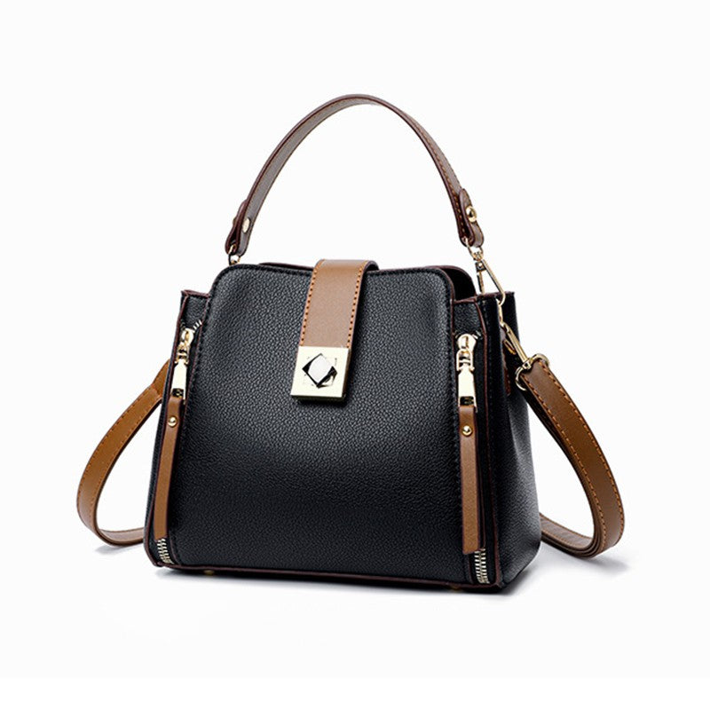 Small Bucket Shoulder Bags For Women Luxury Designer PU Leather Messenger Crossbody Bags Ladies Casual Solid Color Purse Handbag
