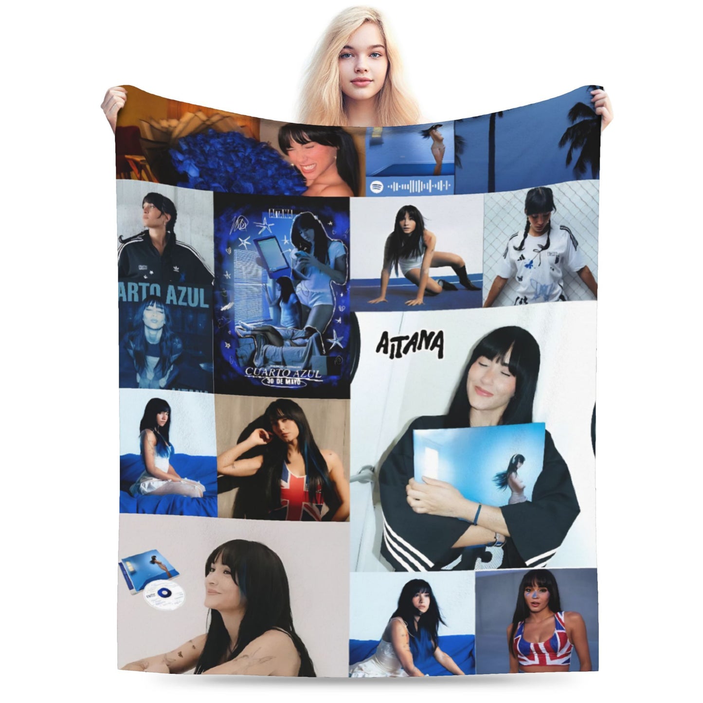Aitanaed Singer Alpha Album Cobertores Ultra-Macios de Lã Coral de Pelúcia, Presente Relaxante, Mantas, Colchas