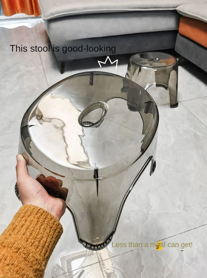 Acrylic Bathroom Shower Non-slip Stool Transparent Small Low Stool for Kids Home Living Room Bathroom Simple Modern Furniture