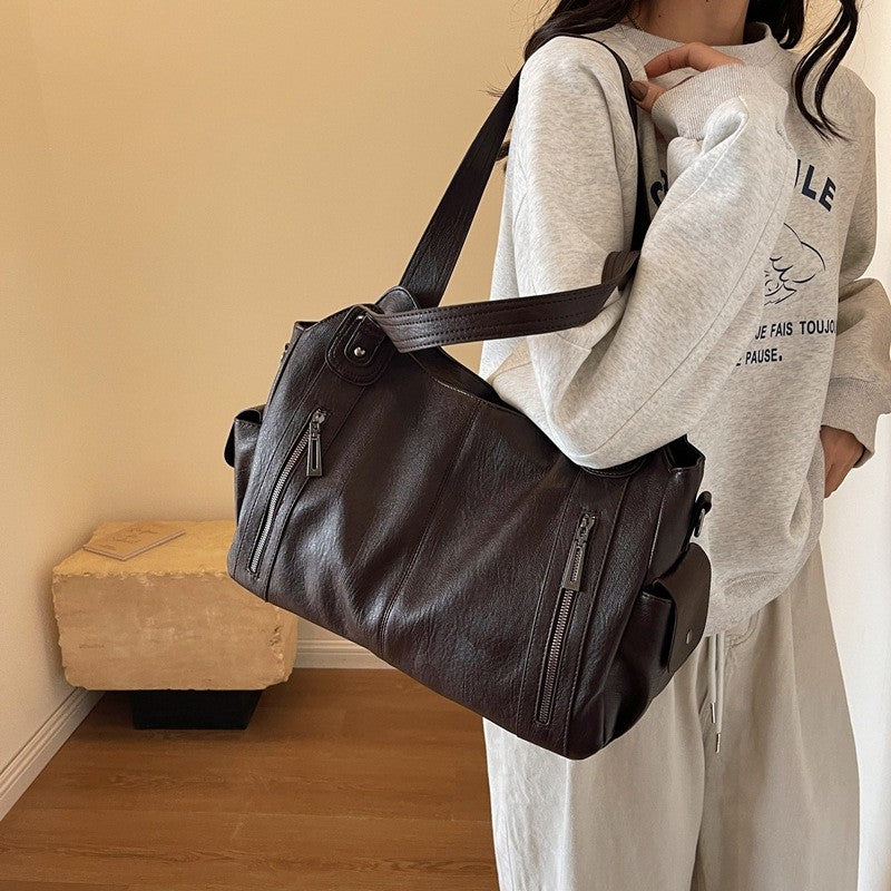Bolsas de Ombro com Compartimento Interno Macio de Alta Qualidade Cores Contrastantes Bolsas Transversais para Mulheres Bolsas de Mão de Couro PU Modernas