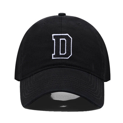 Initial Letter A-Z Embroider Baseball Cap For Men Womne High Quality Soft Cotton Fashion Team Sport Visors Snapback Caps
