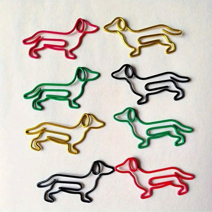 20/40/50Pcs Metal Paper Clips Cat Dog Musical Notes Assorted Color Paperclips Bookmark Teacher Students Office Supplies