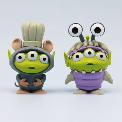 5 peças/conjunto Disney Toy Story Alien Crossover Series PVC Action Figure Estátua Anime Modelo Brinquedos Coleção Infantil Amuleto Presente de Natal