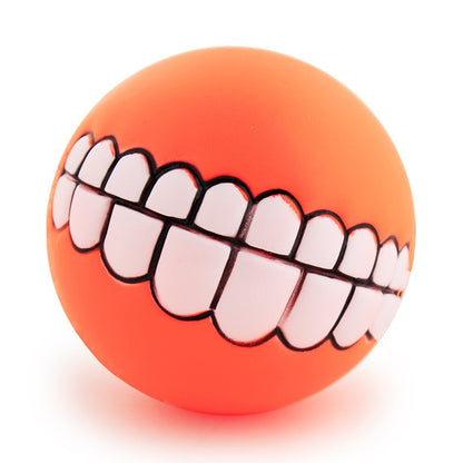 Bola para cães com dentes, brinquedo engraçado para truques, brinquedo de silicone para cães, brinquedo de mastigar com guincho, brinquedos sonoros para cães, brinquedos para cachorros, brinquedo interativo para gatos