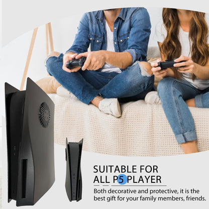Faceplate for PS5 with Cooling Vent Face Plate Console Cover for Disc Edition Replacement Side Plate Shell Accessories,Black