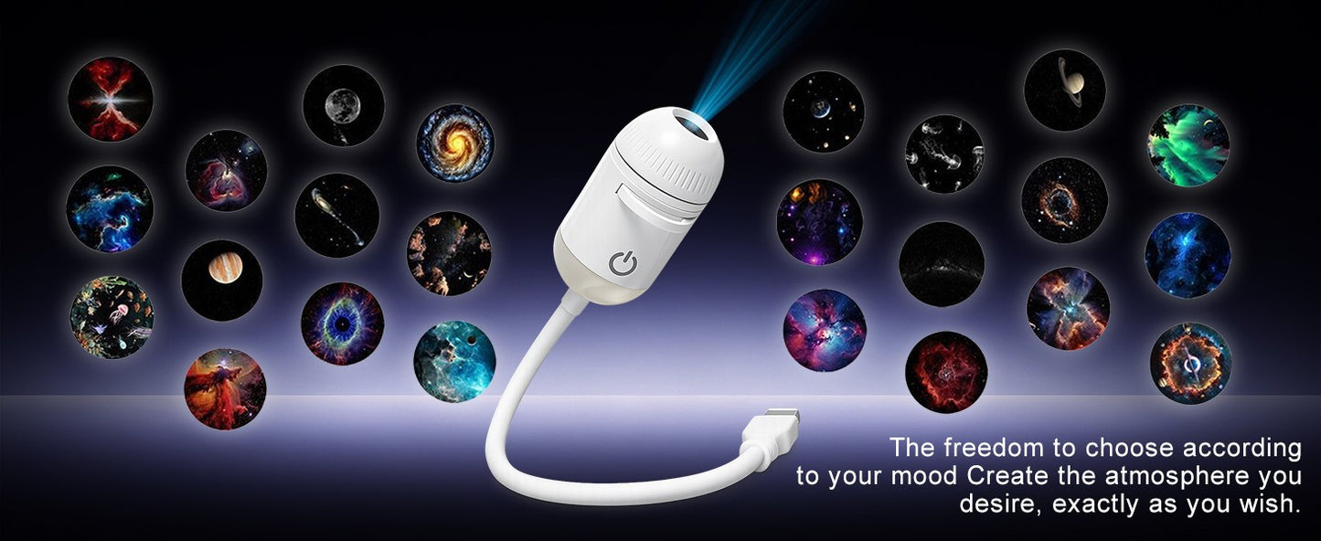 2-in-1 USB Ambient Light For Large Range Projection Atmosphere Multiple Scenes Adjustable Focus Distance Night Lighting Function
