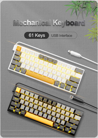 E-YOOSO Z11 Teclado Mecânico para Jogos USB com Fio Red Switch 61 Teclas Gamer Russo Português Brasileiro para Computador PC Laptop