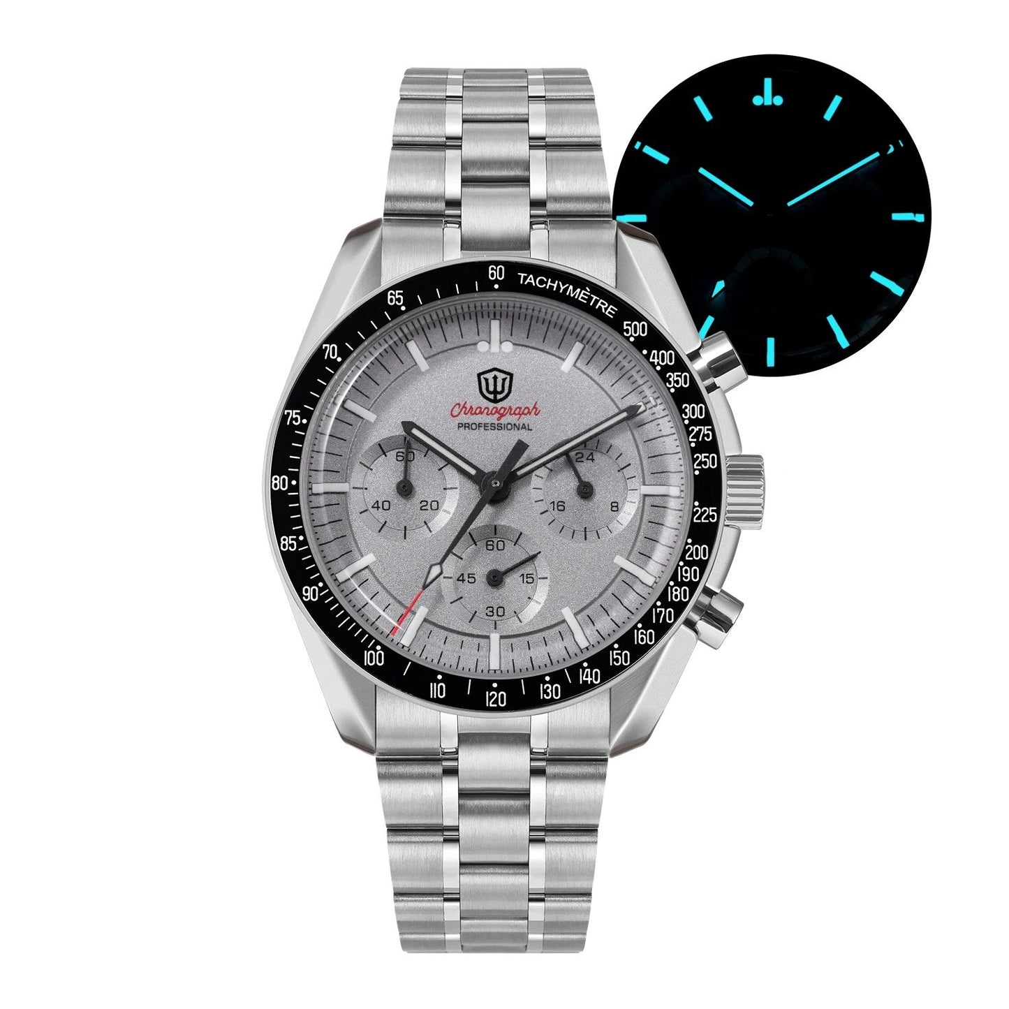 Watchdives WD1863 Mechanical Quartz Watches Black Spaces VK63 Chronograph Sports Watches Man Bubble Sapphire Waterproof Watch