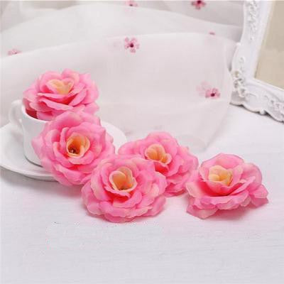 10pcs 8cm Black Artificial Rose Silk Flower Heads Decorative Flowers for Wedding Home Birthday Party New Year Banquet Decoration