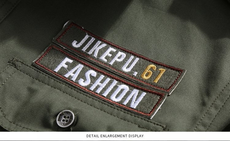 Men's Fashion Military Style Shirt Casual Retro Slim Cotton Long Sleeve Shirts Male Spring Comfortable Cargo Shirts Big Size 6XL