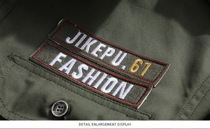Men's Fashion Military Style Shirt Casual Retro Slim Cotton Long Sleeve Shirts Male Spring Comfortable Cargo Shirts Big Size 6XL