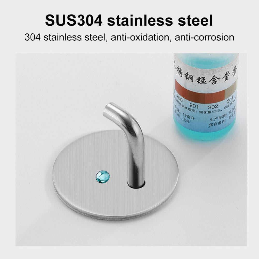 1/3PCS Hook Self-Adhesive 304 Stainless Steel Storage Hanger Towel Key Umbrella Holder Rack Kitchen Bathroom Home Accessories