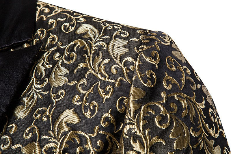 Men's Floral Party Dress Suit Stylish Dinner Jacket Wedding Blazer Prom Tuxedo