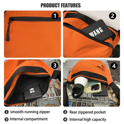 Sling Bag for Cycling & Commuting, Lightweight Large Capacity Travel Shoulder Bag, Unisex Sports Waist Pack Casual Outdoor