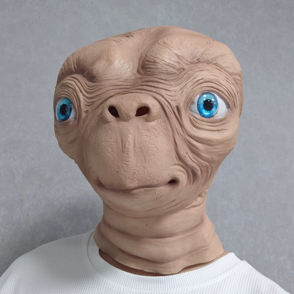 ET Alien Latex Mask Halloween Carnival Party Movie E.T. the Extra-Terrestrial Realistic Cosplay Creepy E.T. Alien Full Head Mask