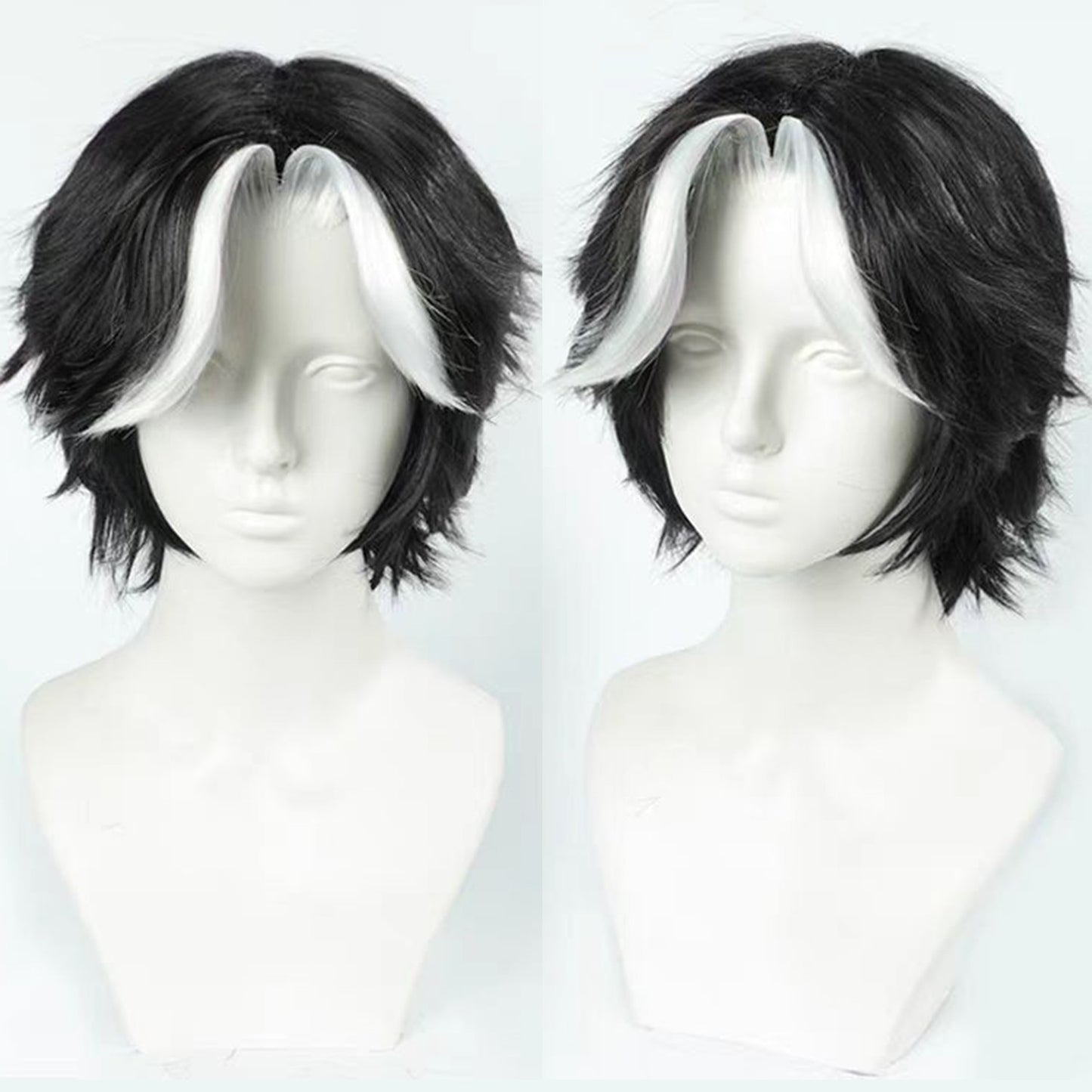 30cm Branco Destaques Curta Peruca Cosplay Curta Prata Homens Mulheres Cabelo Anime Perucas Sintéticas Resistentes ao Calor