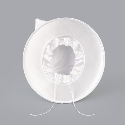 Deluxe New White Church Hat Party Banquet Satin Cloth Photography Hats Premium Chains Formal Hat Flower Top Cap For Women Ladies