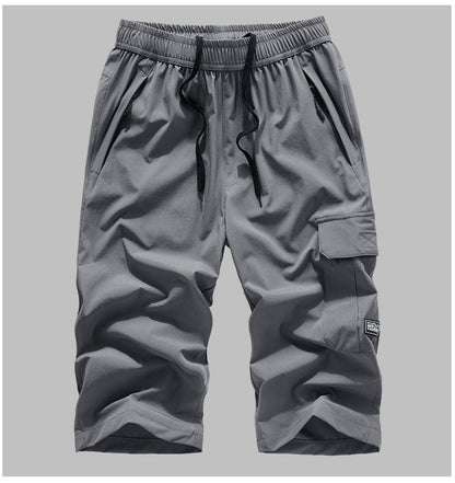 Men's Summer Quick Dry 3/4 Pants Lightweight Capri Shorts Hiking Fishing Travel Casual Cargo Shorts Pants Men Gym Shorts 7XL 8XL