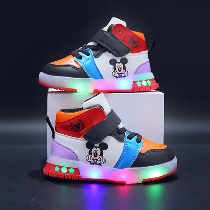 Minnie Pattern Children's Sneaker New Style Popular Design Baby Boys Girls Led Lighting Shoes Autumn Kids Casual Sports Shoes