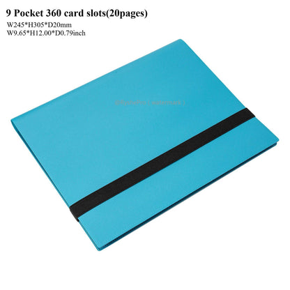 Fichário de cartas com 9 bolsos Álbum de exibição de cartas de troca Fichário de 360 bolsos de carregamento lateral para TCG Yugioh MTG Jogo Livro de cartas
